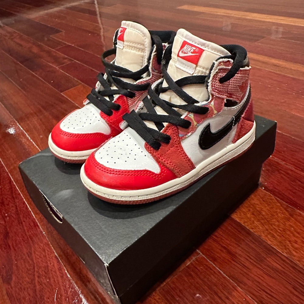 Nike Red and White High-Top Sneakers